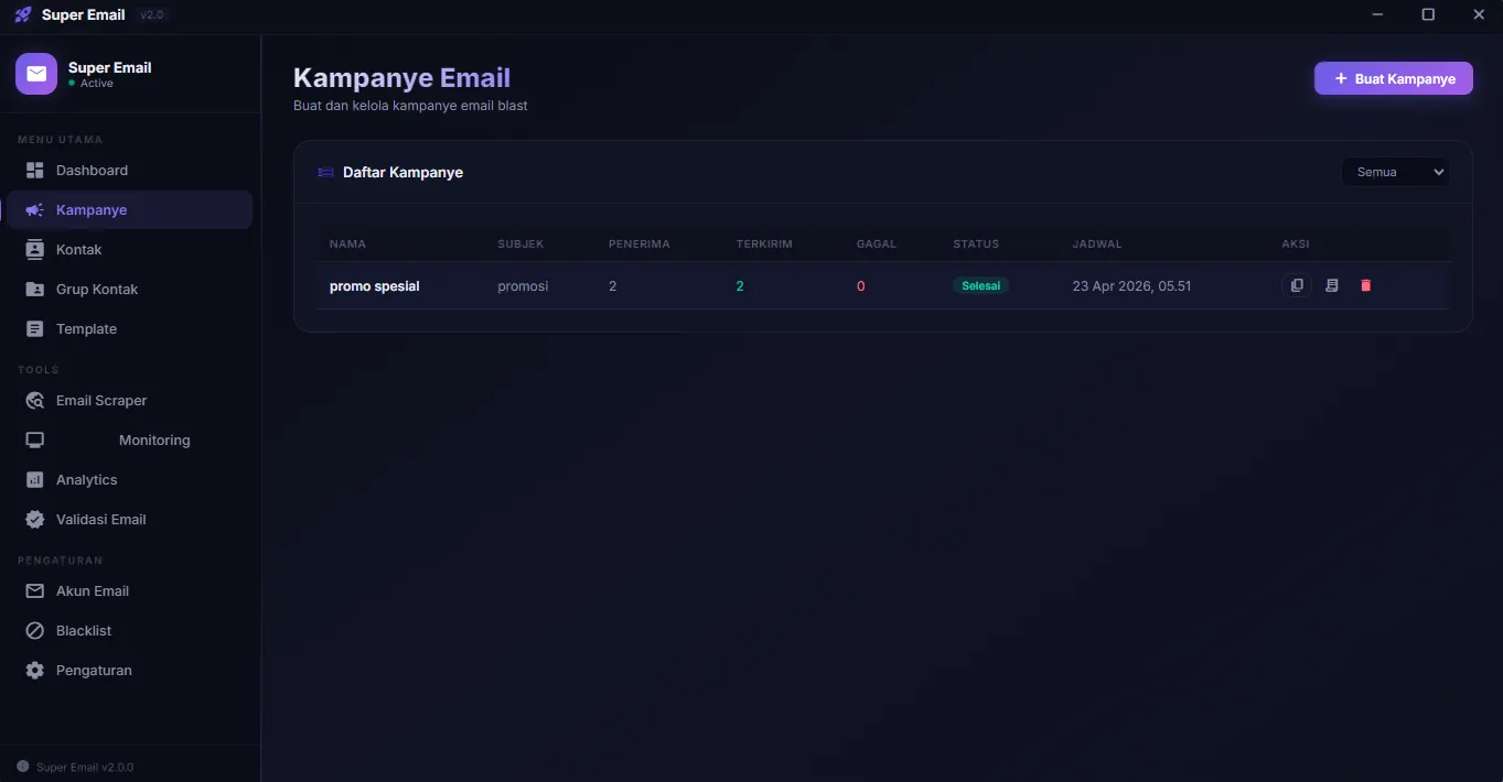 Halaman Kampanye Email